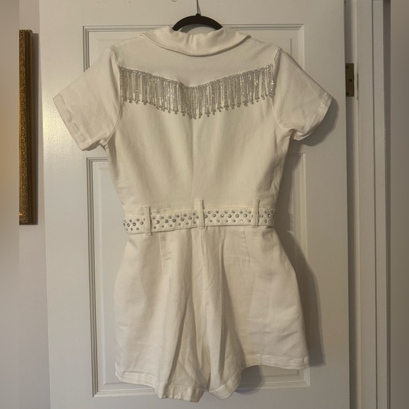 Show Me Your Mumu Outlaw Romper in White Rhinestone XL - Picture 9 of 9